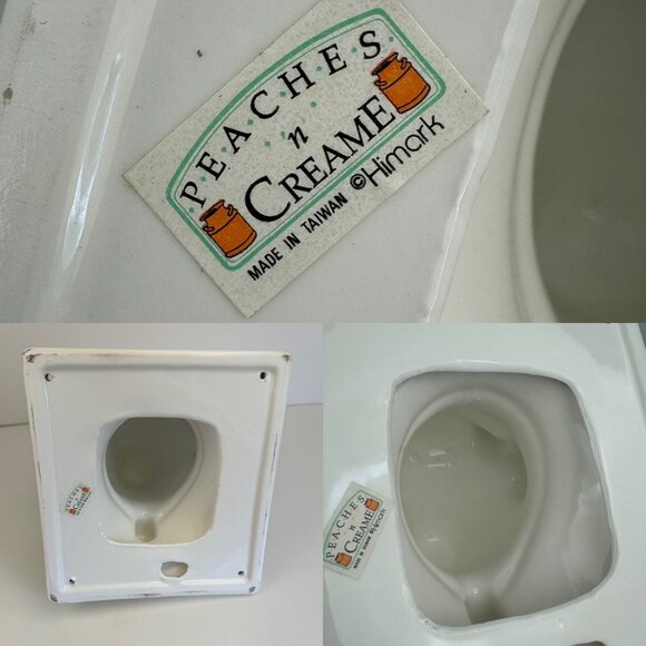 Vtg Himark Ceramic Cow Bull Farm Wall Mount Towel Holder Peaches n Cream w Box - Picture 5 of 15